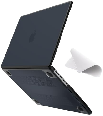 eleger bruchsicher Hülle kompatibel mit MacBook Pro 14 Zoll M5 M4 M3 M2 M1 Pro/Max A3428 A3429 A3434 A3112 A3185 - A2442, Ausgabe 2026 2025 2024 2023 2021, TPU Stoßstange & harte PC Case, Matt schwarz