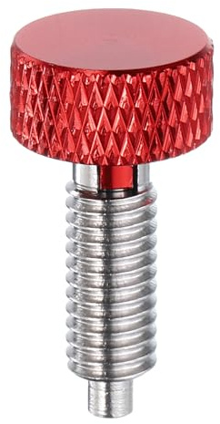 sourcing map Spring Plunger with Knurled Handle M6x1 Pin Dia. 3mm Retractable Quick Release Pins Stainless Steel Lock Out Type Index Plunger for Industrial Equipment, Red