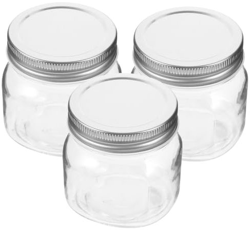 Cabilock 3stücke Leere Glasdosen Mit Deckel Wiederverwendbare Versiegelte Gläser Für Honig Sirup Marmelade Einmachgläser Mit Deckel Für Lebensmittel Haushaltsgläser