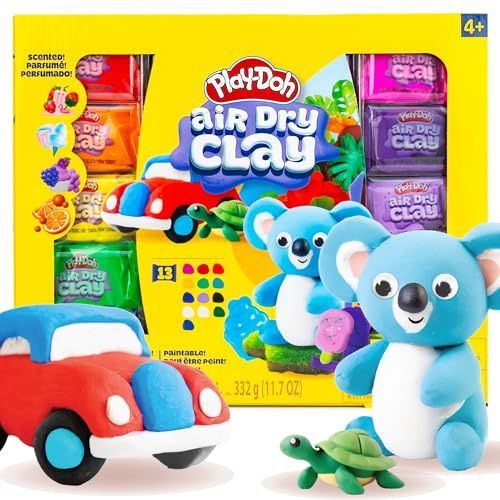 Play-Doh Lufttorr lera, doftsortiment, lufttorkande lera för barn, modellera för barn, konst och pysselgåva, pysseltillbehör, former och modelleringsmassa