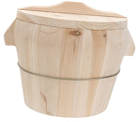 PAMINGONO Vaporiera per Riso in Legno Naturale Secchio per Riso Fumante per Uso in Mense E Ristoranti