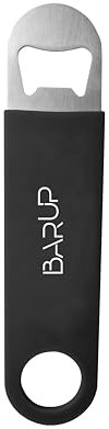 HENDI Abridor de botellas de cerveza plano, BarUp, abrebotellas de barman, destapadores, abridor rápido, hoja de bar-de barra, 180x40x(H)4mm, negro, acero inoxidable