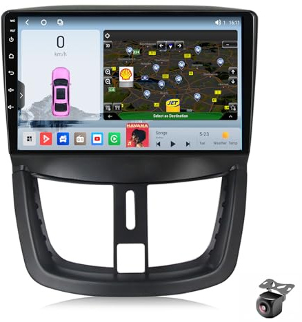 Android 14 Autoradio per Peugeot 207 207CC 206 Plus 2007 2008 2009-2013 2 DIN Stereo Car Tablet Pollici Schermo MP5 Lettore Multimediale Receiver GPS con FM SWC Carplay Auto (M500S 8core 4+64G)