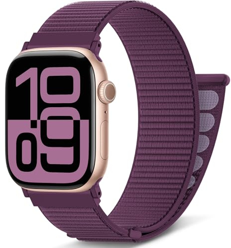 AMSKY Nylon Sport Loop Band kompatibel med Apple Watch 40mm 42mm 46mm 44mm 45mm 41mm 38mm 49mm, för iWatch Series 11 10 9 8 7 6 5 4, Ultra SE 3 2 1