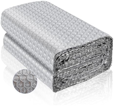 Isolierfolie Dämmfolie, Doppelseitige Aluminiumfolie Isolierung Dachisolierung Heizkörper Reflexionsfolie für Dächer Fenster Rohre Böden (3m×60cm)