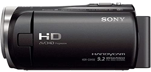 Sony HDR-CX450 Full HD Camcorder 26.8 mm Wide Angle Carl Zeiss Vario-Tessar Lens 30x Zoom Exmor R Cmos Sensor Optical SteadyShot 5-Axis Image Stabilisation Intelligent Auto Focus Black (Renewed)