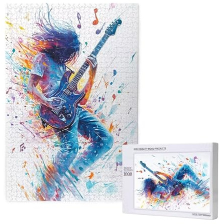 Puzzle 5000 Teile Abstrakt Puzzles für Erwachsene Gitarre HD Puzzel Anspruchsvolles und Lustig Kreatives Unterhaltungsspiel, DIY Holzpuzzle für Erwachsene Als Feiertage Geschenk fur Frauen M-1821