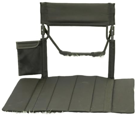 Violiica Tragbarer faltbarer Strandstuhl mit Rückenlehne, Kissen und Aufbewahrungstasche, leicht und atmungsaktiv, für Strand, Camping, Picknick, 100 kg Kapazität, Schwarz