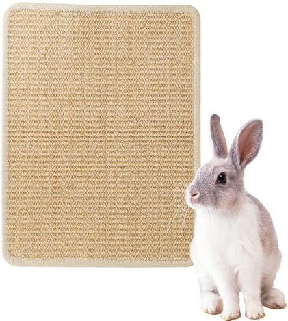 Bunny Scratching Mat - 40x30x0,6cm Sisal Tuggdyna, Naturlig Kaninleksak | Slitstark Skrapdyna För Kanintänder Träning Inomhus Utomhusbur Tillbehör Hälsosam Lek