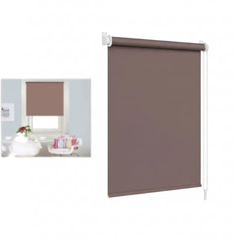 Estores Enrollables Opacos | con Tejido 100% Poliéster | Efecto Blackout | Oscurecimiento Total y Privacidad para Salón, Dormitorio, Baño y Oficina |180x80 cm (Marron, 180cm-80cm)