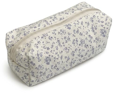 ZEXOWIJ Estuche Escolar Pequeño para Lápices y Bolígrafos, Estuche de Tela de Poliéster Ligero para Estudiantes y Oficina, Organizador de Papelería Compacto, Azul Claro, 20 x 4.5 x 7 cm
