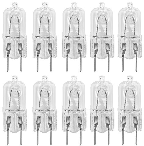 12Vmonster 10 Pack-G8 35 Watt Specialty Lighting Halogen Light Bulbs JCD Type 110v 35W T4 G8 Under Cabinet Puck Lamp Microwave Oven Stove Top Kitchen Appliance Replacement Lighting Bi Pin Clear Lens