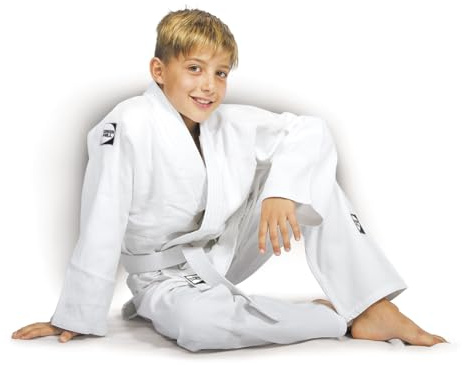 GREEN HILL JUDOGI JUNIOR 350g/m2 KIMONO DIVISA BIANCO JUDO GI JU JITSU UNISEX (120)