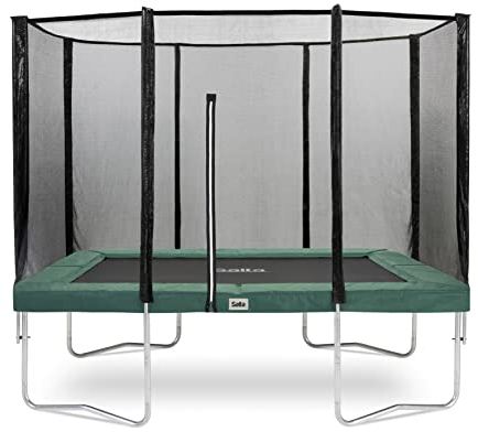 Salta Trampoline Combo - rechteckig - 214 x 305cm - 7 x 10ft - Schutzrand Grün - Trampoline mit Sicherheitsnetz