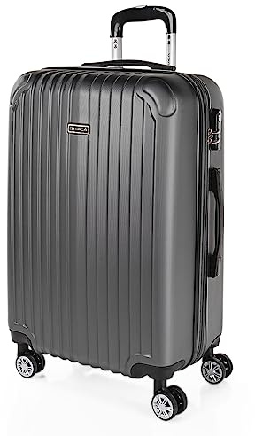 ITACA - Valise Rigide Grande Taille 158 cm - Bagage Soute 23 kg Solide ABS - Trolley Valise Moyenne - Bagage Taille Moyenne. Cadenas à Combinaison Valise Extensible, Anthracite
