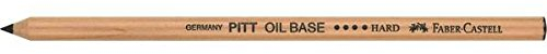 Faber-Castell 112604 monochrome crayons Ölbasis Bleistift, Madera, 199 Negro, No 4-duro, Pack de 6