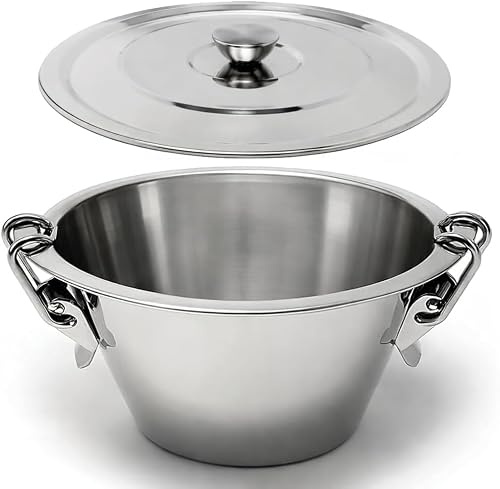 MGE - Puddingform mit Deckel Edelstahl 20 cm - Wasserbadform für Flan, Pudding & Soufflé - Puddingformen zum Stürzen, Dessertform Edelstahl, Creme Brulee Form, Förmchen für Pudding
