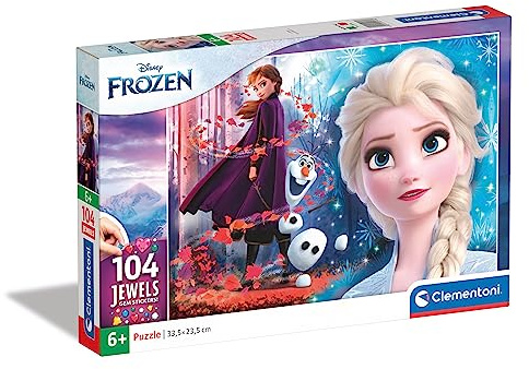 Clementoni - 20164 - Supercolor - Disney - La Reine des Neiges 2-104 Pièces - Puzzle du Film d'Animation - Jeu de Création et Logique pour Enfants à partir de 6 Ans et Plus