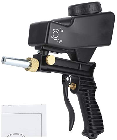 Sandblasting Gun Kit Sand Blaster Gun Portable Type Small Sandblasting Machine, Sandblaster Grit Blasting Tool Car Automobile Supplies Sand Blaster kit for Spray Polishing(Black) Sand Blasters