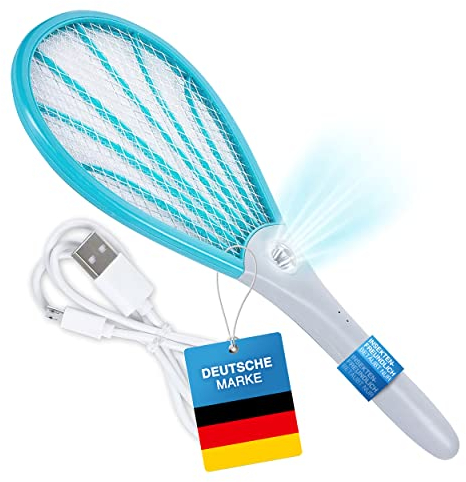 Elektrische Fliegenklatsche Elektro Fliegenfänger Insektenvernichter Mückenklatsche - Testsieger Kundenzufriedenheit (Deluxe 1 STK)