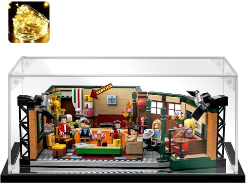 Innovny Acrylic Display Case for Collectibles & Lego 21319 Building Kits - Clear Case for Action Figures & Car Model Toys (Black, 13.8*9.8*5.9 inch)