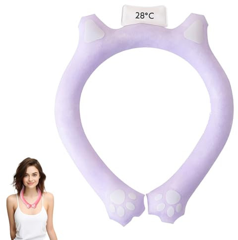 ViCUULY Neck Cooling Tube, Cooling Collar, Reusable Ice Neck Cooler for Outdoor Indoor, Relief for Hot Flashes and Summer (Purple, 28 ℃)