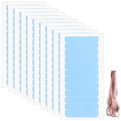 Tucnoeu 120 extensiones adhesivas para pelucas, cinta adhesiva, cinta invisible, color azul
