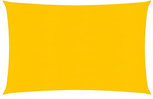 Homgoday Toldo exterior para privacidad, vela parasol 160 g/m² rectangular amarillo 4 x 5 m de HDPE, toldo para jardín, balcón, toldo para exterior, toldo lateral para terraza exterior