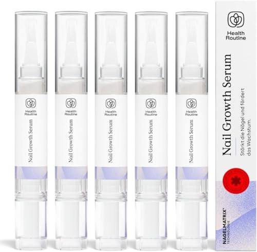 Health Routine Nail Growth Serum Nagelöl — 5er Pack | für gesunde Fingernägel & Fußnägel, Schnelles Wachstum — Natürlicher Nagelhärter mit Jojobaöl & Biotin