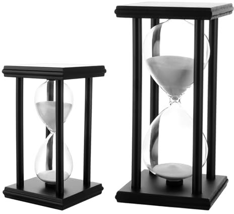 MIVIDE Clessidra Set Decorativo Clessidra 30 60 Minuti Grande Clessidra Timer Clessidra Telaio In Legno Clessidra Set per Bambini, Regali, Cucina, Ufficio, Home Deco, Gioco Timing