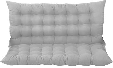 Outdoor-Schaukelstuhl-Bankkissen mit Rückenlehne, 2- oder 3-Sitzer, Schaukel, Ersatzkissen für Garten, Terrasse, Veranda, Möbel, Loveseat, Bank, Polsterauflagen, Grau, 120 x 100 x 8 cm