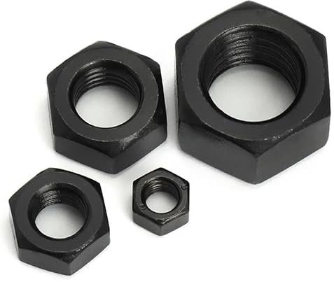 Sechskantmutter 50PCS Sechskant-Sechskantmuttern M2 M2,5 M3 M4 M5 M6 M8 M10 M12 M14 M16 M18 M20 M22 M24 M27 M30 M36 Schwarzoxid-Kohlenstoffstahl metrische Sechskantmuttern (Größe: M3-(50PCS))(M30)