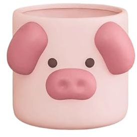 HTYUKFDG Dessin animé Planteur de Porc en céramique Mignon en Forme d'animal intérieur Fleur succulente Pot créatif de Plante Cochon de Cochon avec Trou de Drainage pour Le Salon
