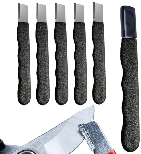 Messerschärfer, Schärfer für Gartengeräteklingen, Abziehsteine für Rasenmäher, Gartengeräte, Rasenmäher Messerschärfer Profi, Knife Sharpener für Axt, Machete, Heckenschere, Schere, Beil (Schwarz*5)
