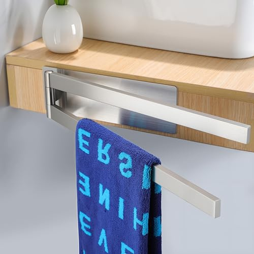 ZUNTO Toalleros de Baño Sin Taladro Toallero Barra Plata, Toallero Acero Inoxidable Toallero Pared para Cocina y Baño, 35 cm