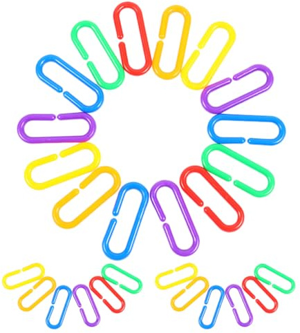 FRCOLOR 360pcs Rainbow C-clips Chain Links Linking Toys for Toddlers Early Learning Colorful Plastic Baby Pull up Rings Educational Development Bird Cage Accessories
