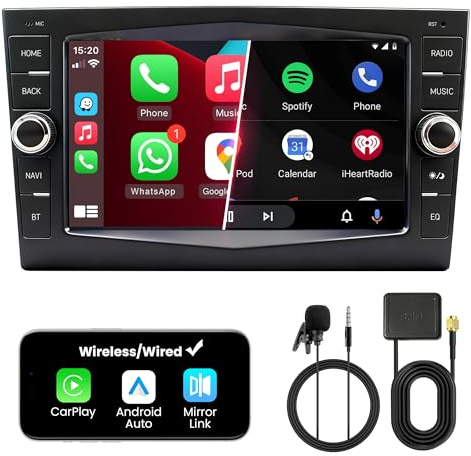 FLUXEONS Doppel DIN Autoradio mit Bildschirm für Opel and Vauxhall Corsa Astra Zafira, Wireless CarPlay & Android Auto, 7 Auto Radio Touch Display, 4GB+64GB, Bluetooth 5GHz WiFi DAB+ FM AUX GPS