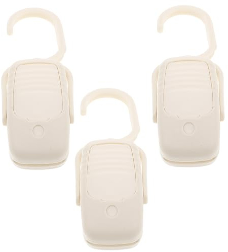 Luxshiny Windproof Plastic Clothes Pins with Hooks, Strong Laundry Clips for Outdoor Quilt Drying, Sturdy Beige Trouser and Diaper Pins, 3pcs Set for Socks and Underwear