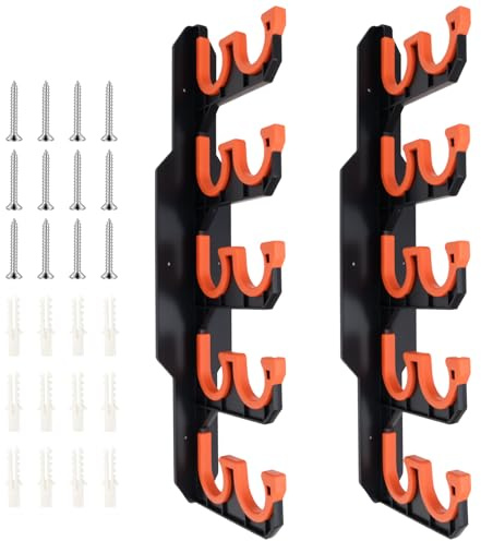 Angelrutenhalter Wand Fishing Rod Rack Angelrutenständer für die Garage | Angelruten Wandhalterung Angelhalter Rutenhalter für Familie Wand Garage Aufbewahrung Orange Geschenk für Herren