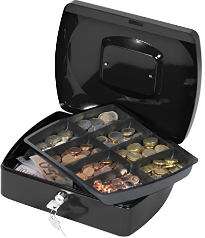 Q-Connect Cash Box 10 Inch Black