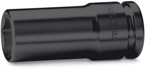 Beta 728LS 19 - Chiavi a bussola con attacco quadro femmina 3/4 bocca esagonale serie lunga sottile fosfatate
