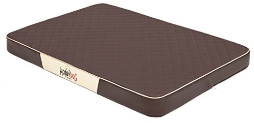 Hobbydog LMPRBKZ6 Hundematratze Hundebett Hundesofa Hundekorb Codurastoff mit Kunstleder L, 100 x 67 x 8 cm, braun