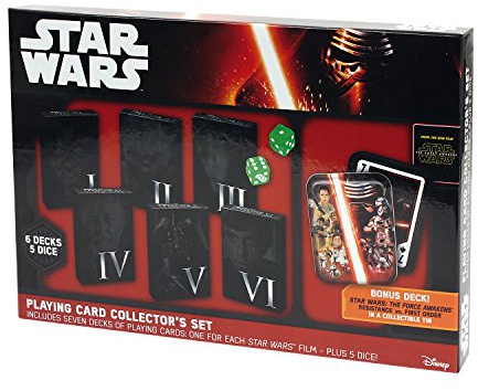 ASS Altenburger 22501666 - Star Wars, exklusives Fan- und Sammler-Set, 7 Kartendecks und 5 Würfel