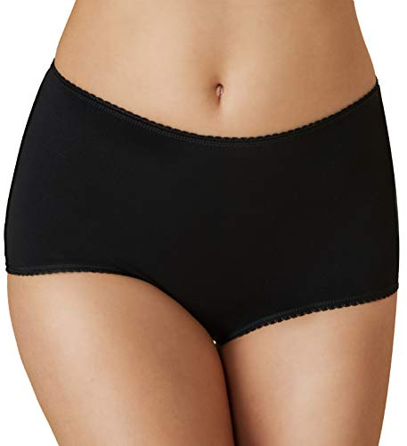 5-pack damer premium bomull lycra hel trosor, dam mamatrosor, enkla höga trosor, stretch och bekväma för daglig användning, ren bomull mjuk och andningsbar med bästa passform, Svart, 42