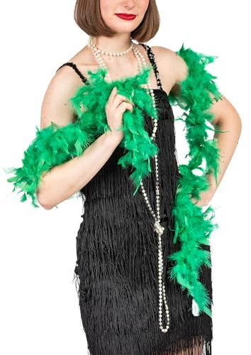 DEGUISE TOI 20er-Jahre Federboa Karneval-Accessoire grün - Grün