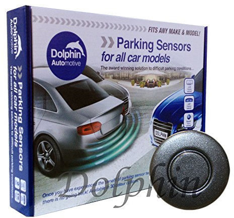Dolphin Automotive DPS400 Reverse Parking Sensors Auto Express Award Winning 4 Ultrasonic Radar Sensors Kit Audio Alert System Matt & Gloss Black +30 More Colours (Storm Grey)