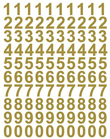 kleb-Drauf | 100 Zahlen, Höhe je 4 cm | Gold - glänzend | Wandtattoo Wandaufkleber Wandsticker Aufkleber Sticker | Wohnzimmer Schlafzimmer Kinderzimmer Küche Bad | Deko Wände Glas Tür Fliese