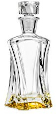 Bohemian Crystal AU52095, Crystal Whiskey Decanter & Glasses, Elegant Bourbon Carafe w/ 2 Tumblers, Whiskey Set
