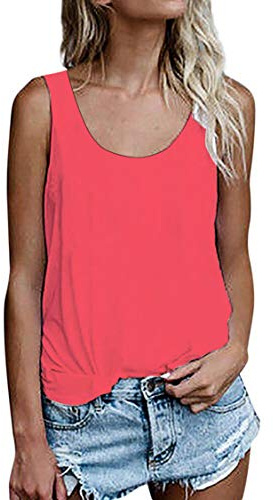 Camiseta de verano sin mangas para mujer, túnica, corte holgado