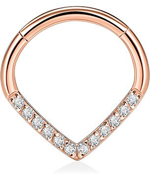 16G Mond Teardrop Daith Ohrringe Chirurgischer Stahl Daith Turm Tragus Piercing Schmuck CZ Septum Clicker Ring Kleiner Creolenring